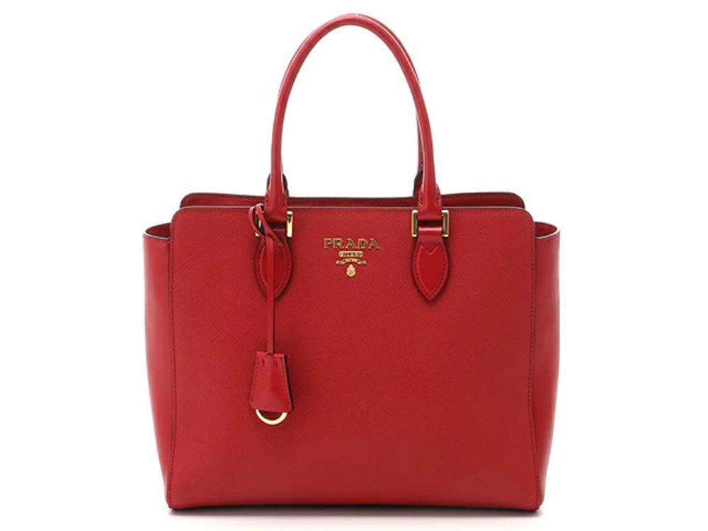 Prada Shoulder Bag Saffiano Leather Red